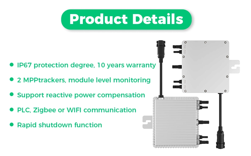 Deye Wechselrichter 800W PV Solar on Grid Tie Mico Inverter MPPT for Solar