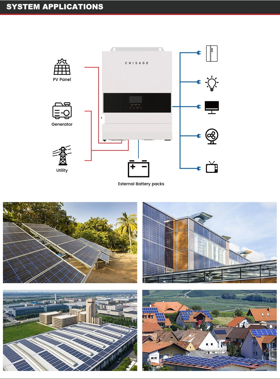 Chisage 3000W Match 48V off Grid Hybrid Inverter with Multiple Safety Protection